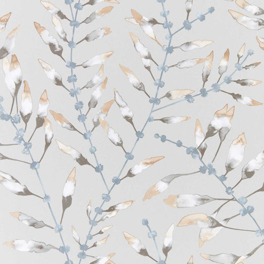 HARLEQUIN Chaconia  Wallpaper Leaves , Trees Amber,Slate  Gravure Printed Wallpaper - HANZ111633