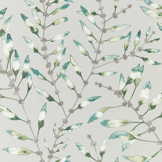 HARLEQUIN Chaconia  Wallpaper Leaves , Trees Emerald,Lime  Gravure Printed Wallpaper - HANZ111634