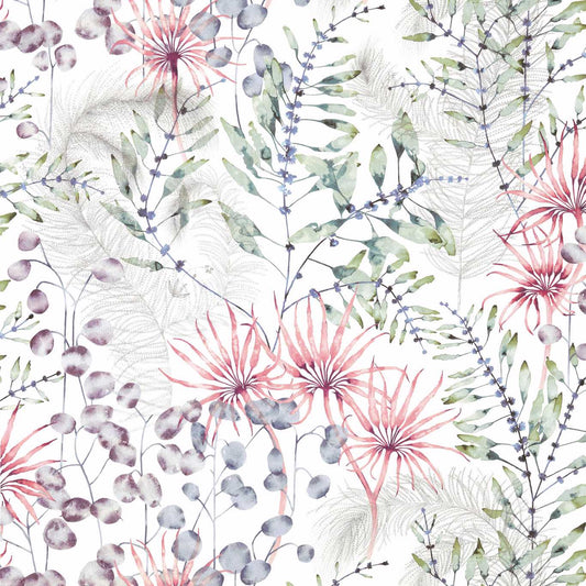 HARLEQUIN Postelia Fabric Leaves , Trees Berry,Heather   - HANZ120597