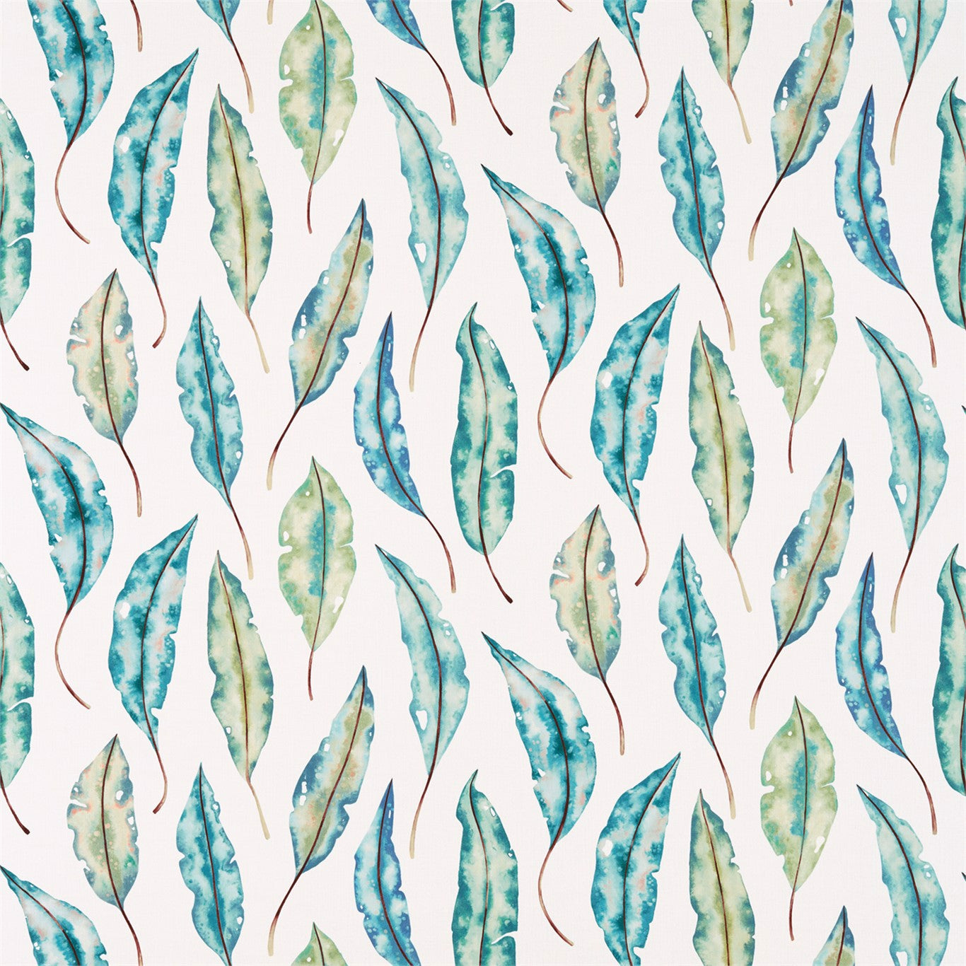 HARLEQUIN Kinina  Fabric Leaves , Trees Marine,Lime   - HANZ120598