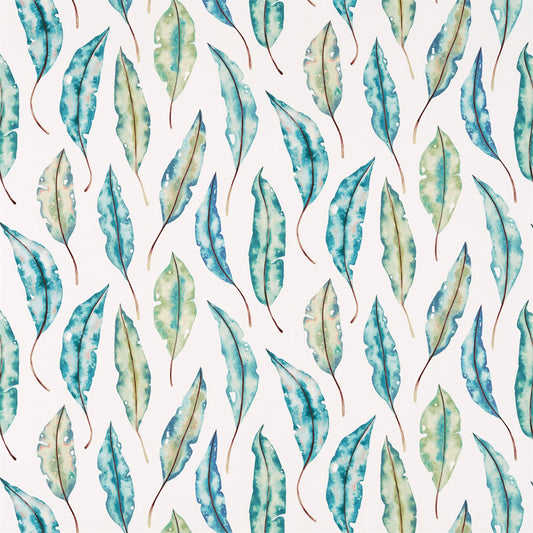 HARLEQUIN Kinina  Fabric Leaves , Trees Marine,Lime   - HANZ120598