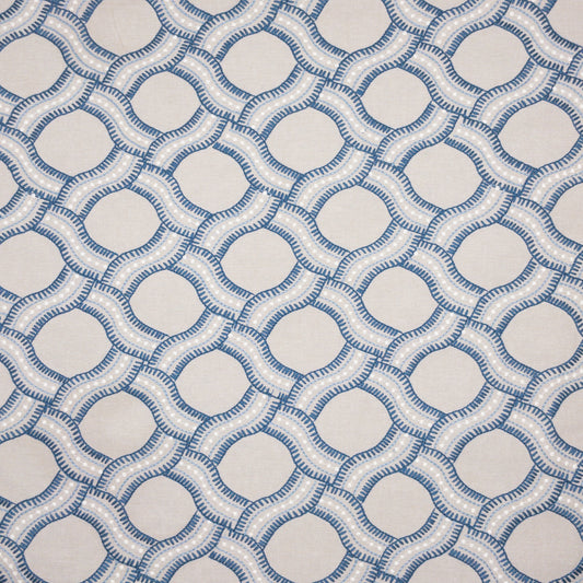 STOUT TEXTILES  MULTIPURPOSE,EMBROIDERIES TRANSITIONAL,, GEOMETRIC PORCELAIN,WEDGEWOOD   - HARD-1