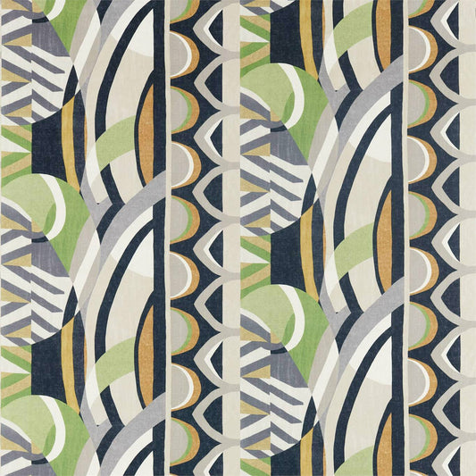 HARLEQUIN Atelier  Fabric Geometric Saffron , Charcoal , Wasabi   - HATL120793