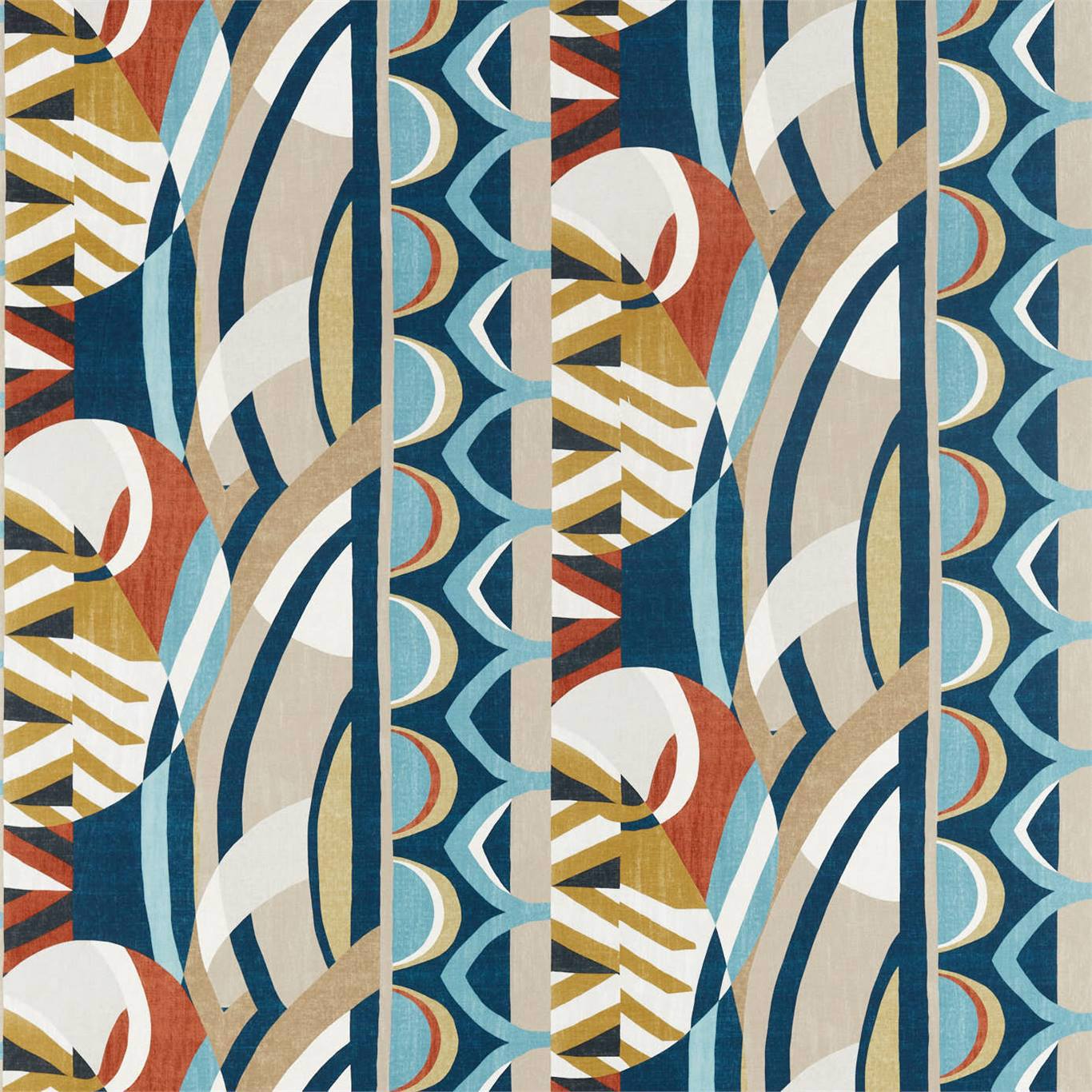 HARLEQUIN Atelier  Fabric Geometric Ink , Sky , Stone   - HATL120795