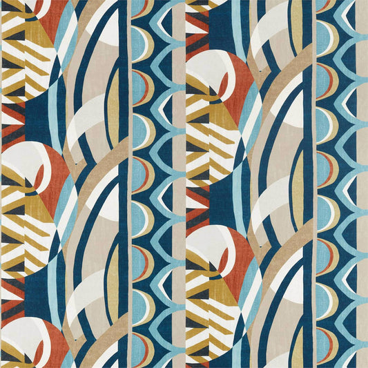HARLEQUIN Atelier  Fabric Geometric Ink , Sky , Stone   - HATL120795