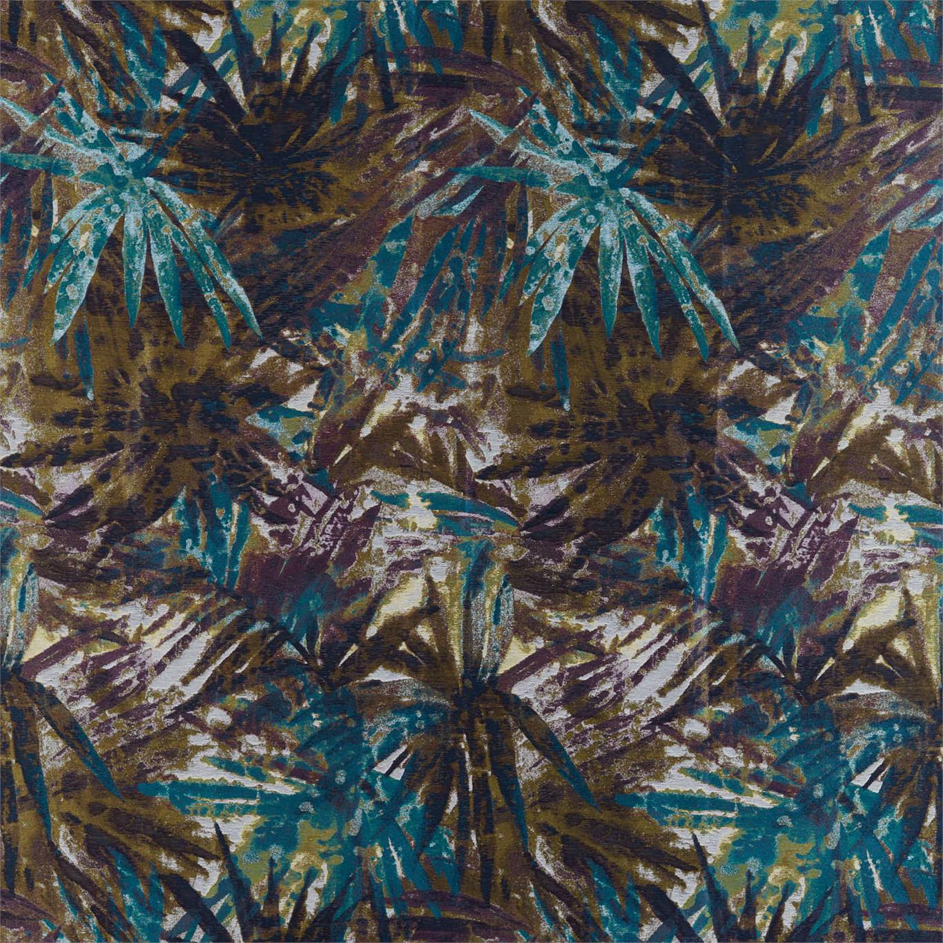 HARLEQUIN Celadon Fabric Leaves , Trees Marine,Plum,Zest   - HATL132871