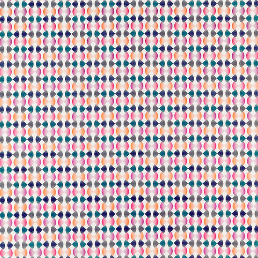 HARLEQUIN Maiolica Fabric Geometric Fuchsia,Mandarin,Indigo   - HATL132879