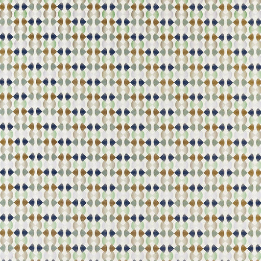 HARLEQUIN Maiolica Fabric Geometric Ink,Wasabi,Gold   - HATL132881