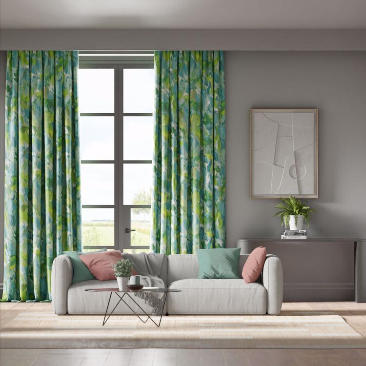 HARLEQUIN Foresta Fabric Abstract , Graphic Forest,Amazonia,Lagoon   - HC4F121150