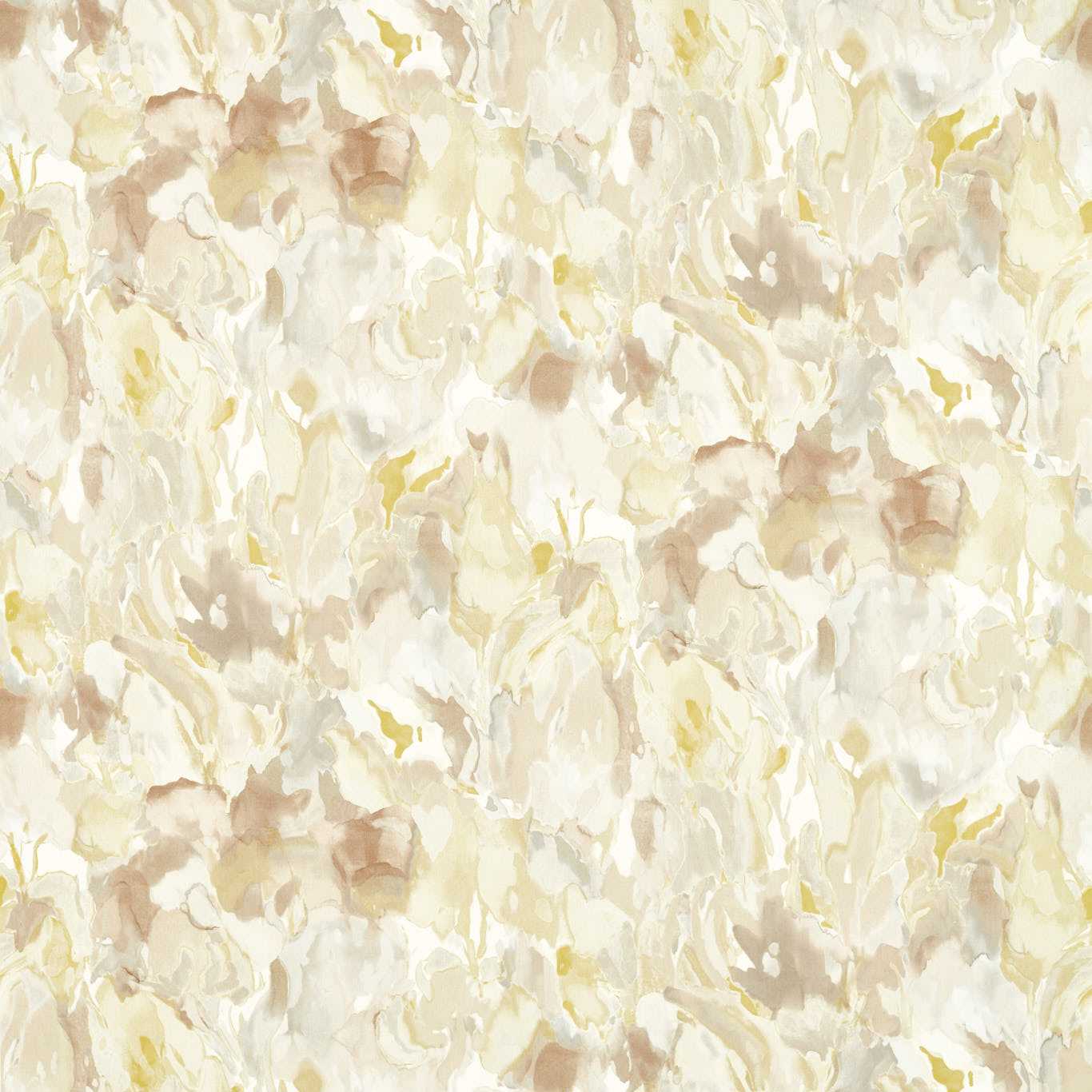 Soft abstract forest-inspired pattern in warm ivory, cream, pale yellow and beige tones, suitable for fabric design.
