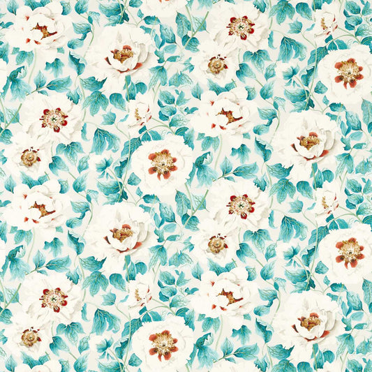 HARLEQUIN Florent Fabric Contemporary, Floral Hempseed, Lagoon,Rosehip   - HC4F121156