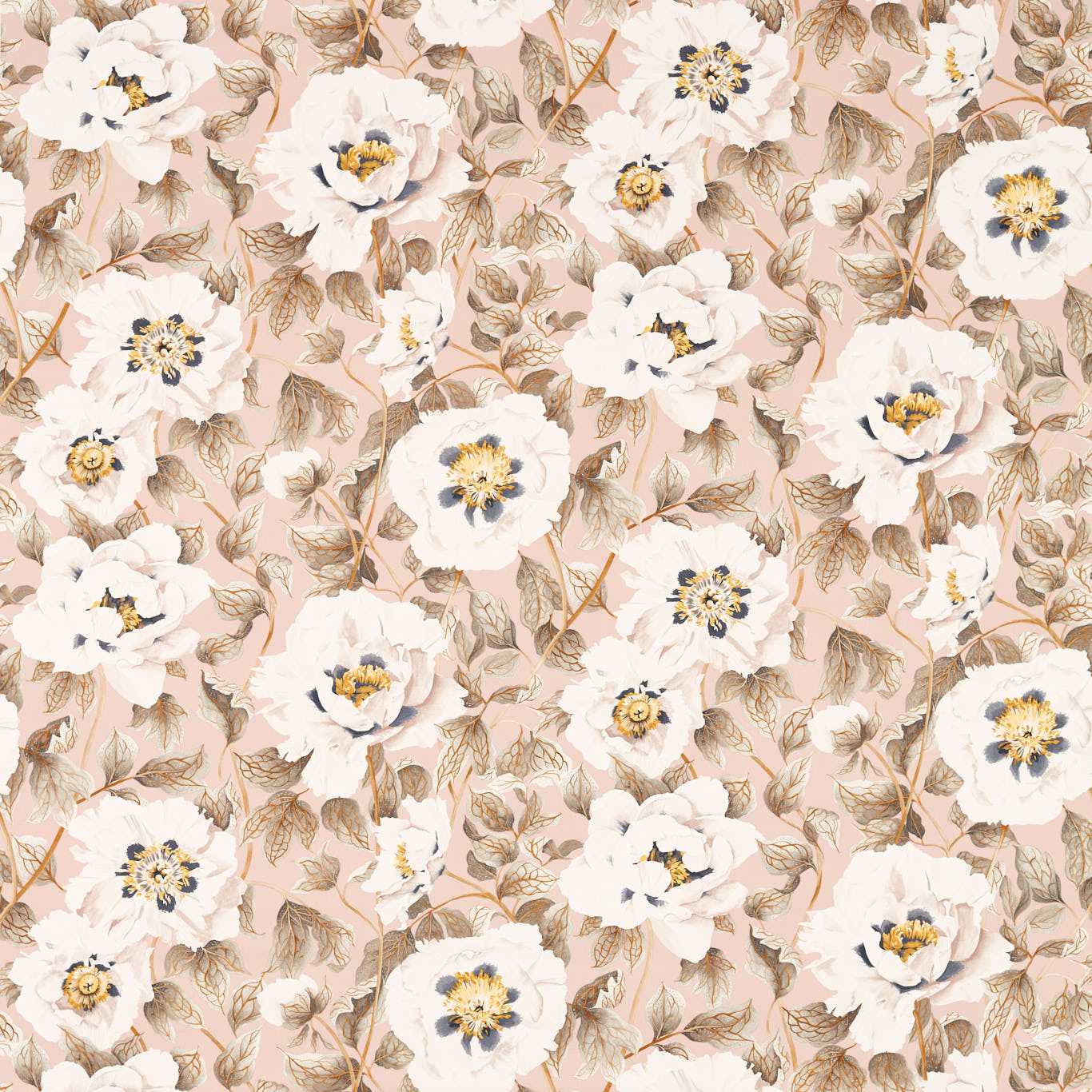 HARLEQUIN Florent Fabric Contemporary, Floral Positano,Maple,Graphite   - HC4F121158