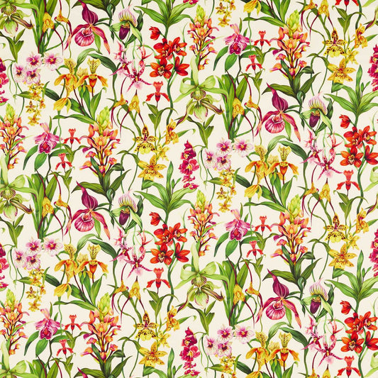 HARLEQUIN Kalina Fabric Contemporary, Floral Parchment,Forest,Azalea   - HC4F121167