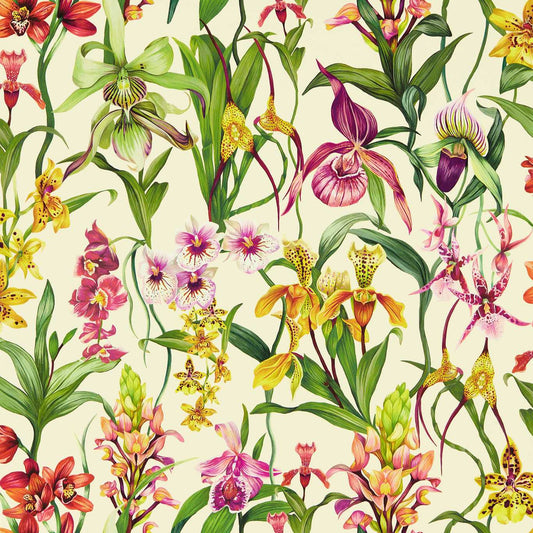 HARLEQUIN Kalina Wallpaper Contemporary, Floral Parchment,Forest,Azalea  Gravure - Wide Width Printed Wallpaper - HC4W113009