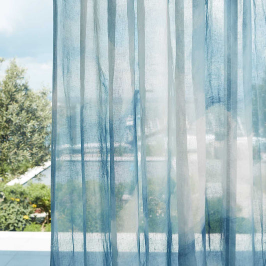 HARLEQUIN Air Sheer Fabric Landscapes Sky Blue   - HCOL133958