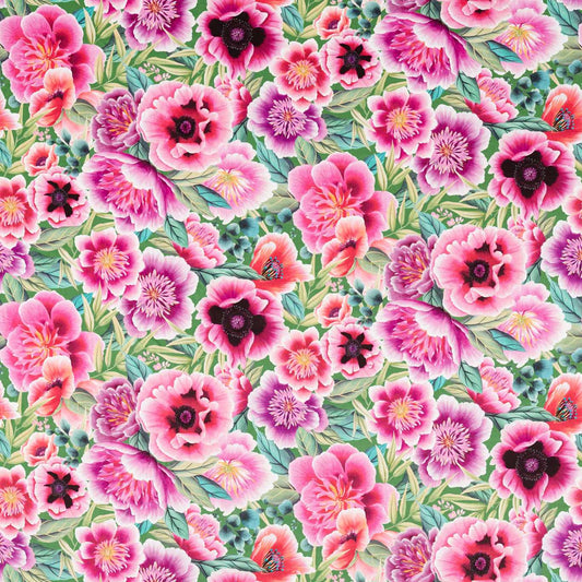 HARLEQUIN Marsha Fabric Contemporary, Floral Apple,Peony,Magenta   - HDHP121107