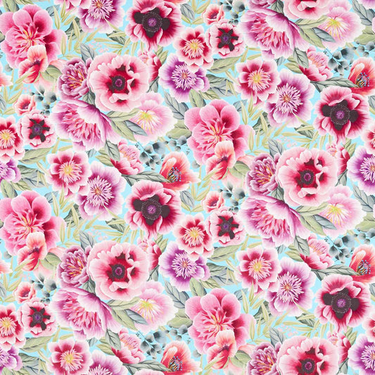 HARLEQUIN Marsha Fabric Contemporary, Floral Aqua,Peony,Magenta   - HDHP121108