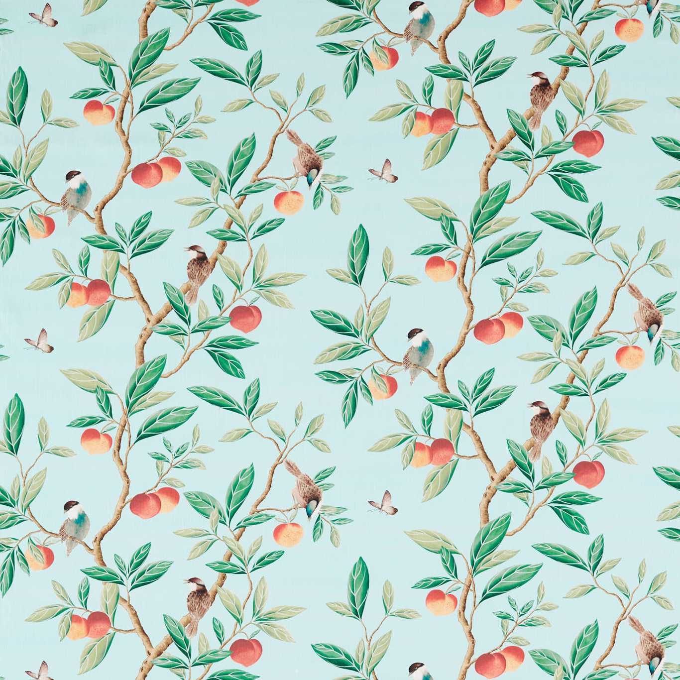 HARLEQUIN Ella Fabric Leaves , Trees Sky,Fig Leaf, Nectarine   - HDHP121113
