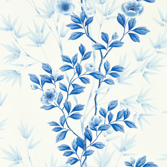 HARLEQUIN Lady Alford Wallpaper Classic Floral Porcelain , China Blue  Gravure - Wide Width Printed Wallpaper - HDHW112898