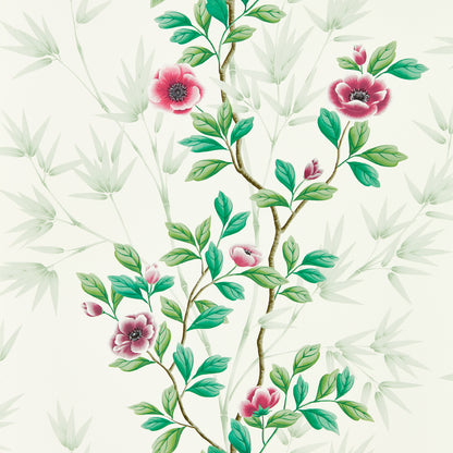 HARLEQUIN Lady Alford Wallpaper Classic Floral Fig Blossom, Magenta  Gravure - Wide Width Printed Wallpaper - HDHW112899