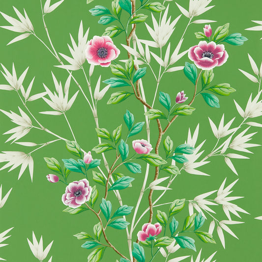 HARLEQUIN Lady Alford Wallpaper Classic Floral Apple,Magenta  Gravure - Wide Width Printed Wallpaper - HDHW112900