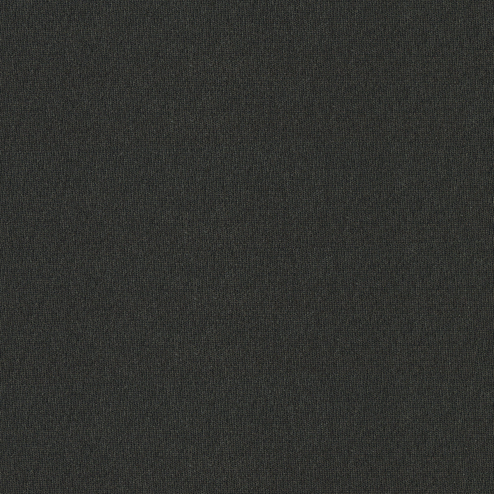 Dark charcoal black fabric close-up with fine knit texture & soft, versatile for apparel or home decor.