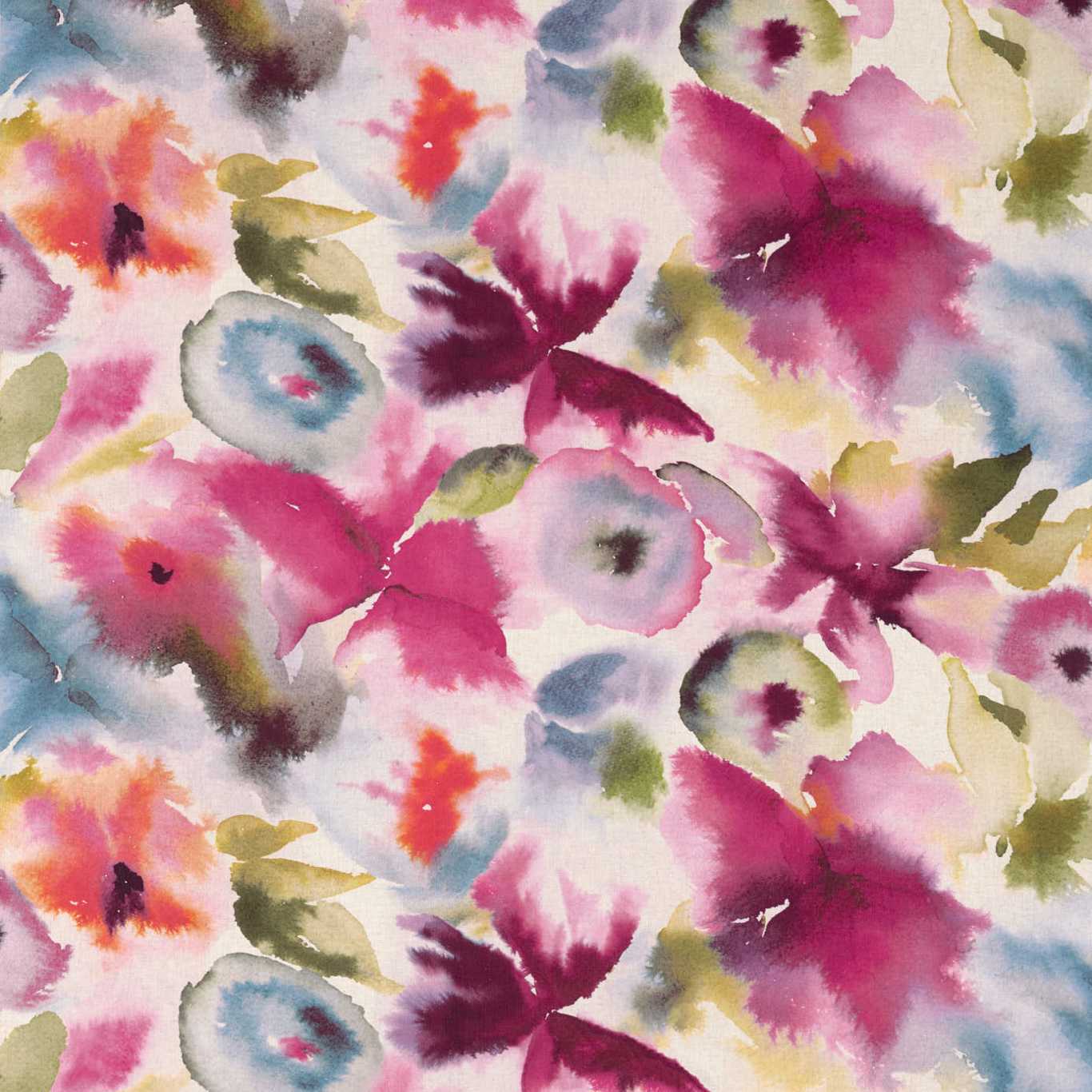 HARLEQUIN Flores Fabric Contemporary, Floral Fuchsia,Zest,Azure   - HETH120573