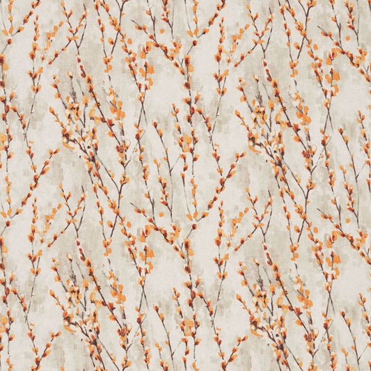 HARLEQUIN Salice Fabric Leaves , Trees Tangerine   - HFAU120511