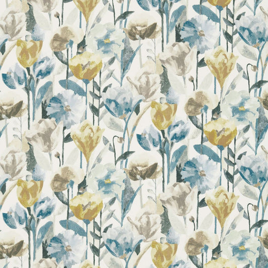 HARLEQUIN Verdaccio Fabric Contemporary, Floral Mustard,Maize,Seal   - HFAU120522