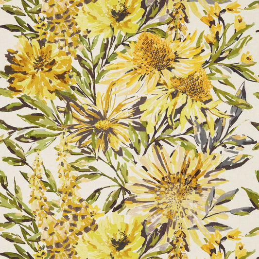 HARLEQUIN Floreale Fabric Contemporary, Floral Maize,Mustard,Sage   - HFAU120523
