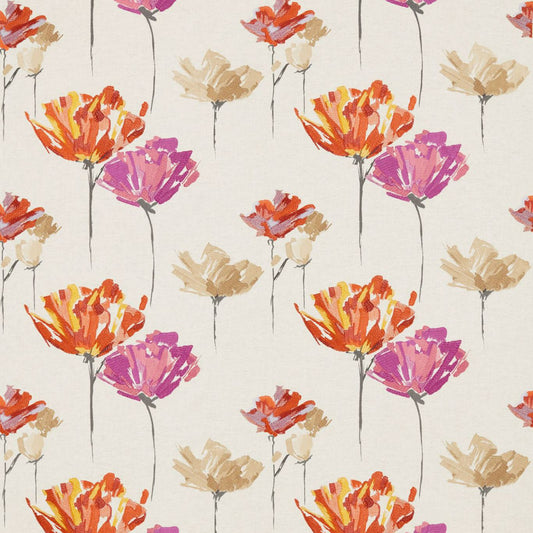 HARLEQUIN Pennello Fabric Contemporary, Floral Sunset,Fuchsia,Jute   - HFAU131844