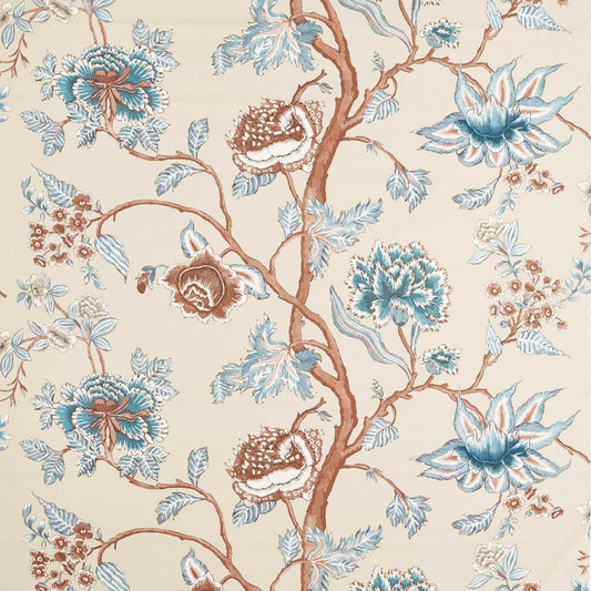 HARLEQUIN Indienne Printed Fabric  Terracotta,Azul   - HFUF121343