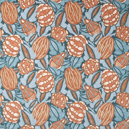 HARLEQUIN Zenith Printed Velvet  Terracotta,Azul   - HFUF121347