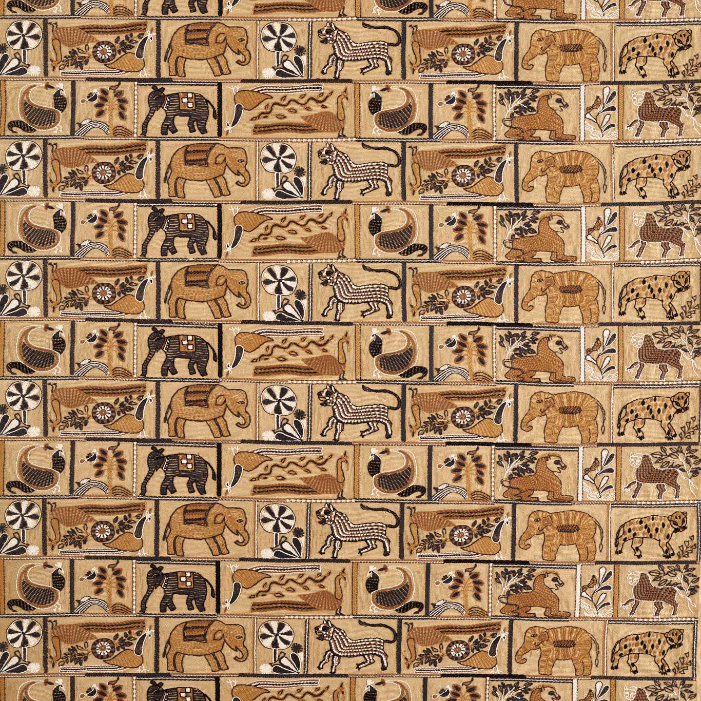 HARLEQUIN Kantha Embroidery   Ochre,Charcoal   - HFUF134780