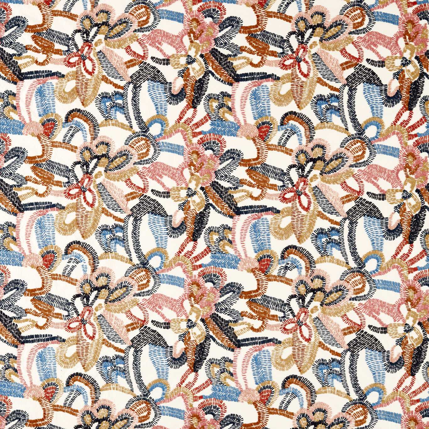 HARLEQUIN Ania Embroidery   Forest,Azul,Ochre   - HFUF134783
