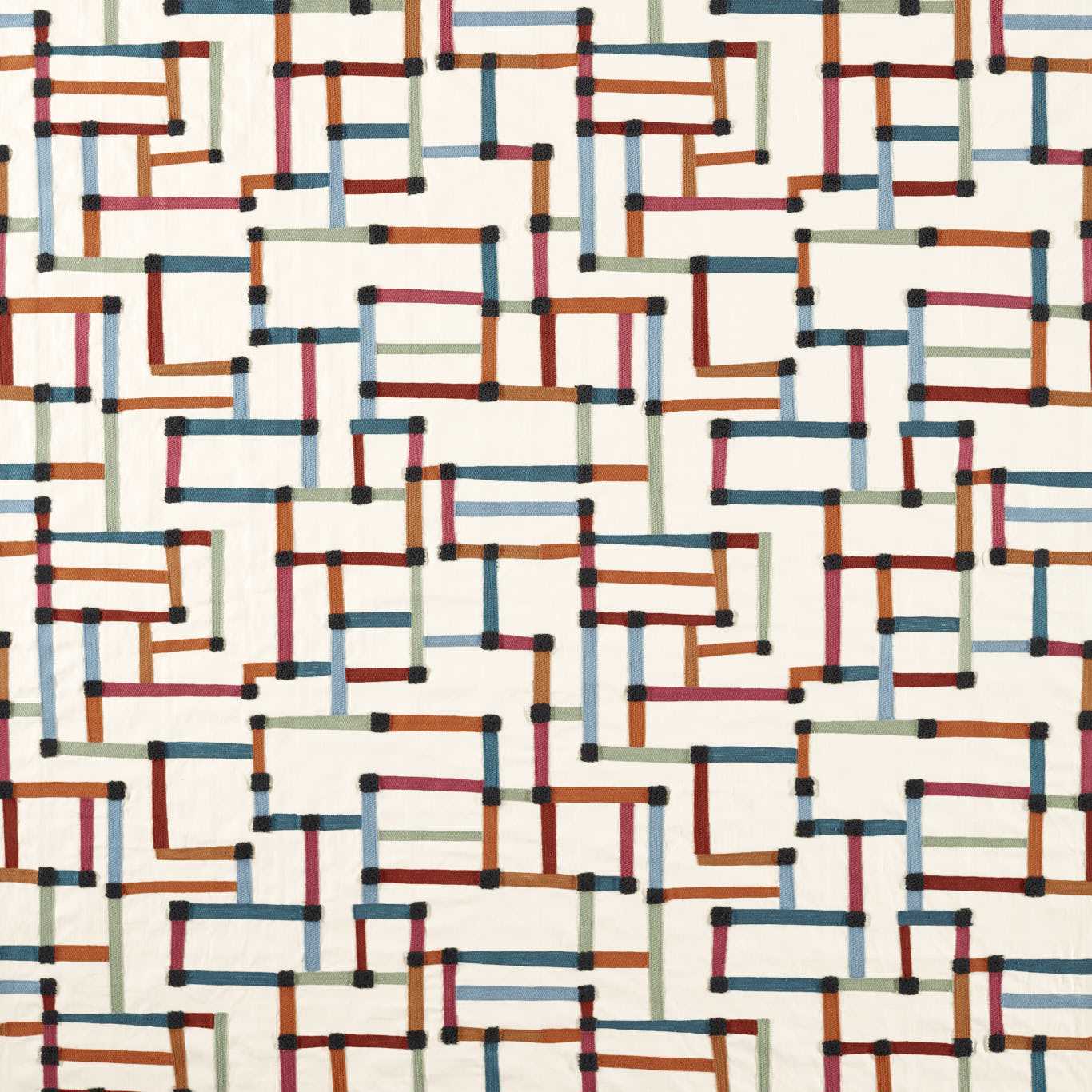 HARLEQUIN Lineas Embroidery   Spice,Terracotta,Midnight   - HFUF134786