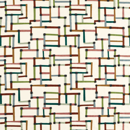 HARLEQUIN Lineas Embroidery   Forest,Azul,Blush   - HFUF134787