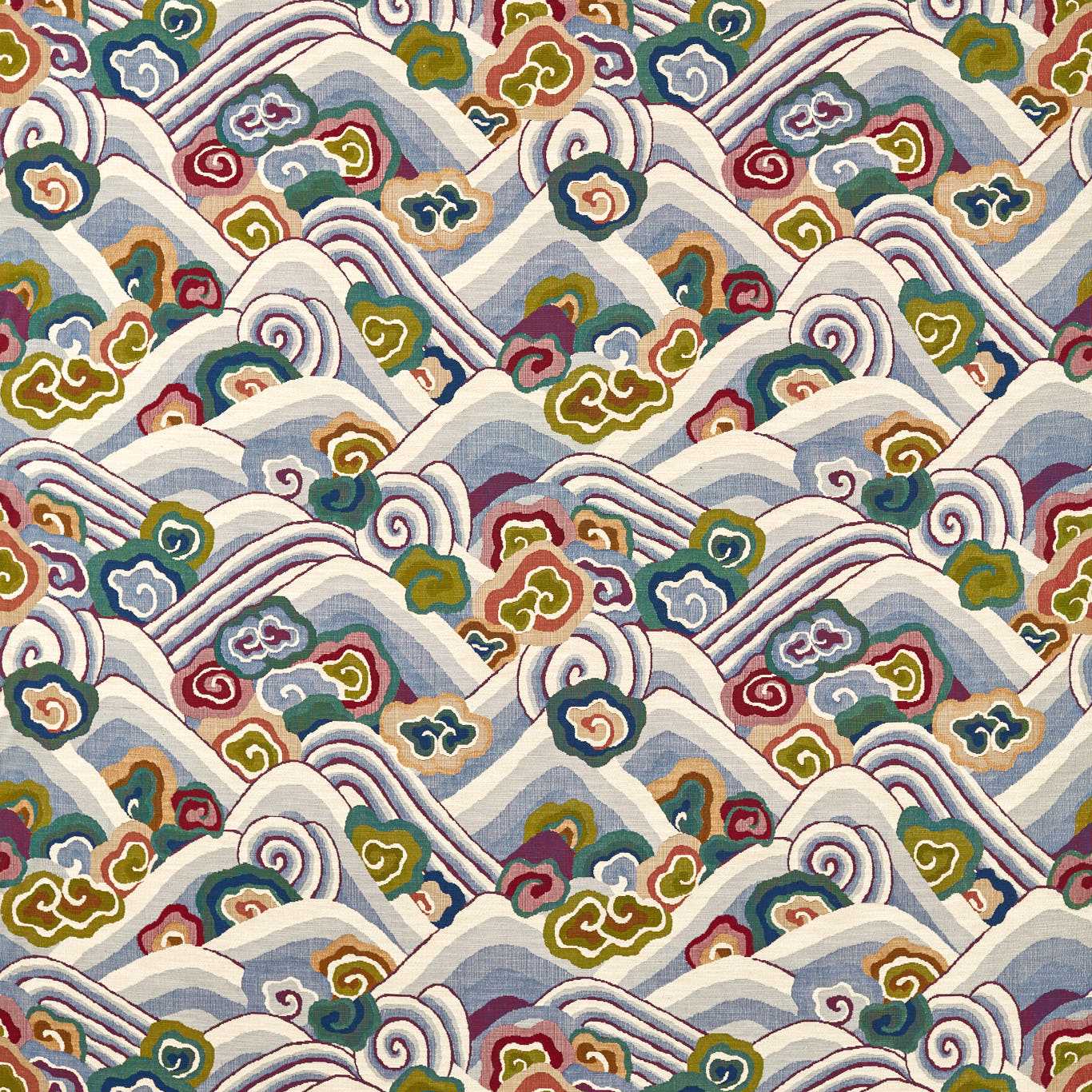 HARLEQUIN Kanagawa Woven Fabric  Indigo,Maroon   - HFUW134769