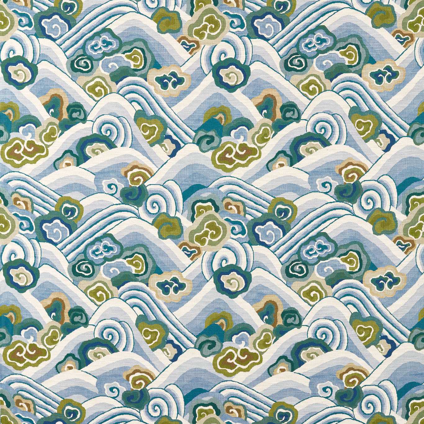 HARLEQUIN Kanagawa Woven Fabric  Sky,Forest   - HFUW134770