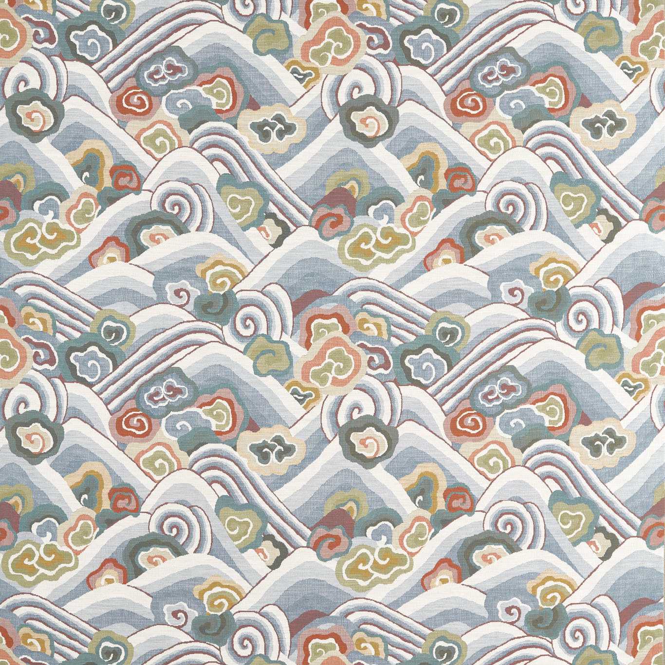 HARLEQUIN Kanagawa Woven Fabric  Terracotta,Azul   - HFUW134771