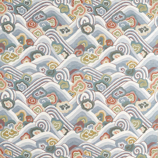 HARLEQUIN Kanagawa Woven Fabric  Terracotta,Azul   - HFUW134771