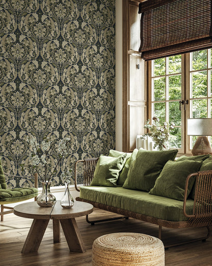 Harry & Grace  Thornton Vintage Damask Damask Traditional Blue   - HG12902