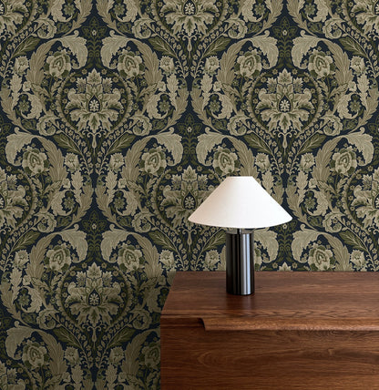 Harry & Grace  Thornton Vintage Damask Damask Traditional Blue   - HG12902