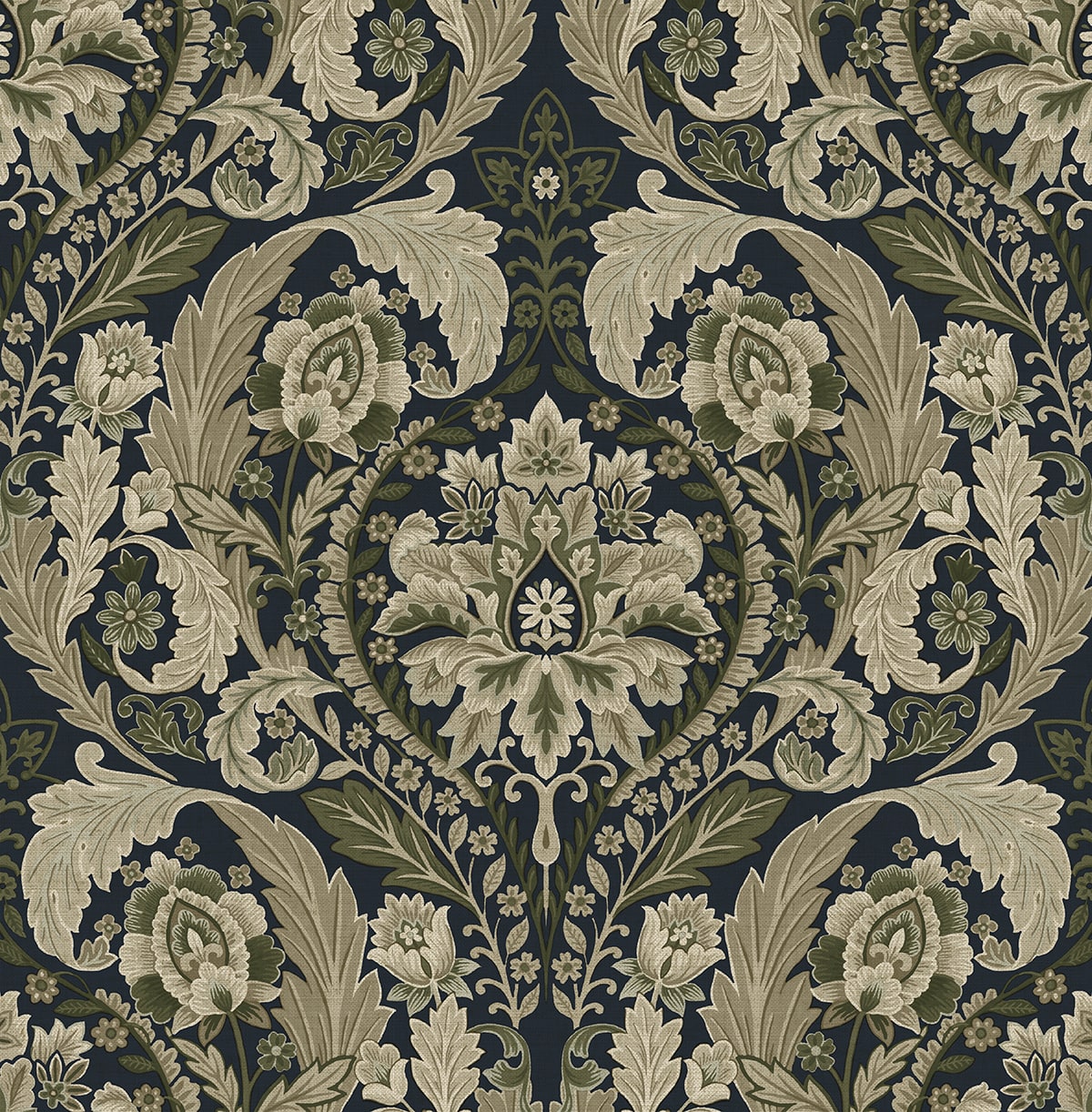 Harry & Grace  Thornton Vintage Damask Damask Traditional Blue   - HG12902