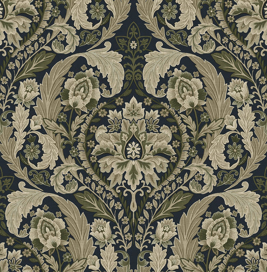 Harry & Grace  Thornton Vintage Damask Damask Traditional Blue   - HG12902