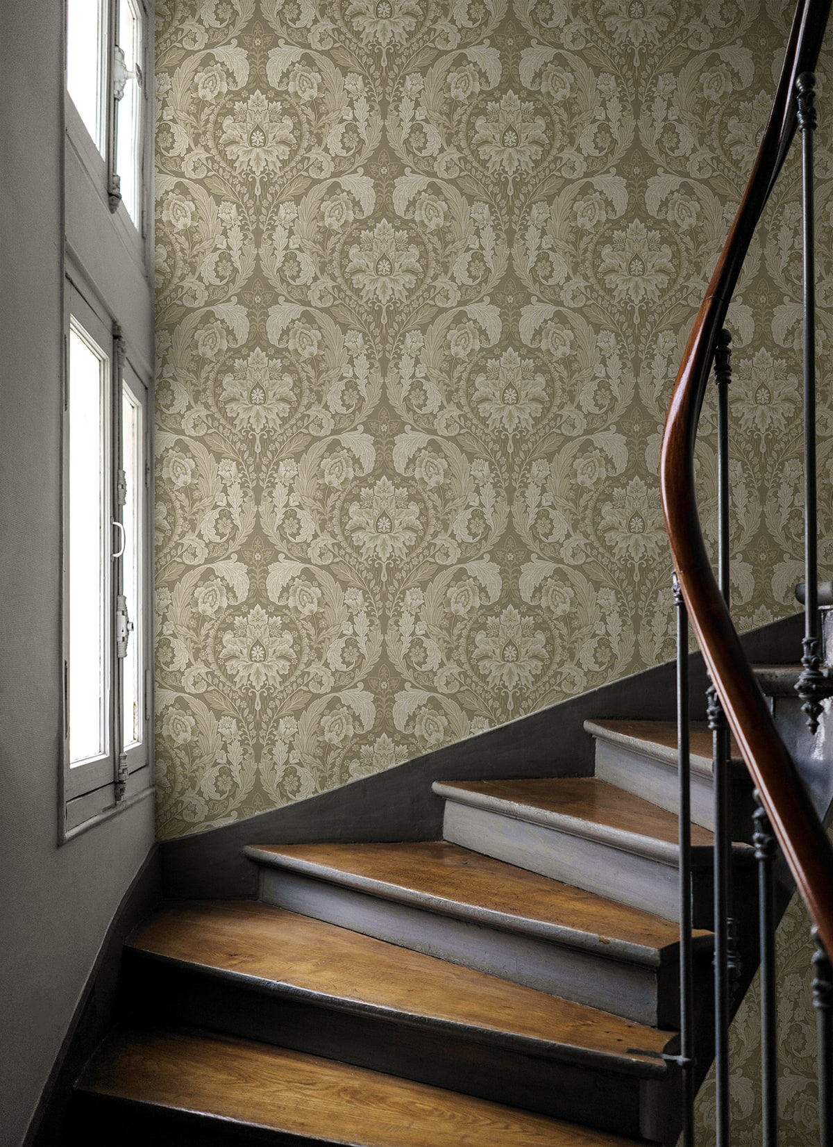 Harry & Grace  Thornton Vintage Damask Damask Traditional Beige   - HG12905