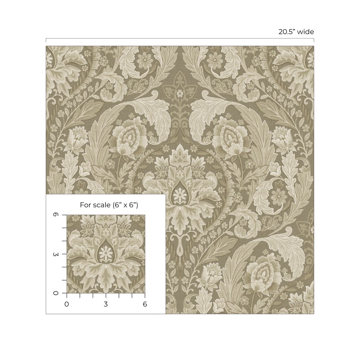 Harry & Grace  Thornton Vintage Damask Damask Traditional Beige   - HG12905