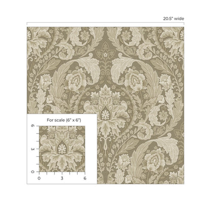Harry & Grace  Thornton Vintage Damask Damask Traditional Beige   - HG12905