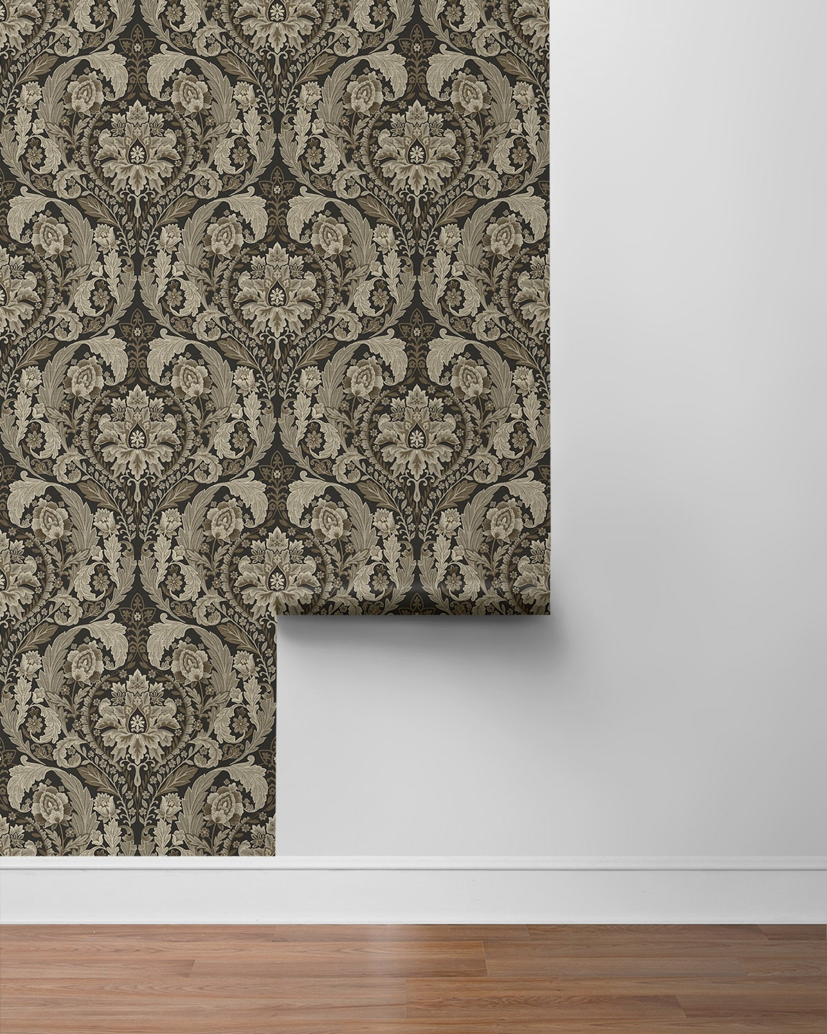 Harry & Grace  Thornton Vintage Damask Damask Traditional Grey   - HG12907