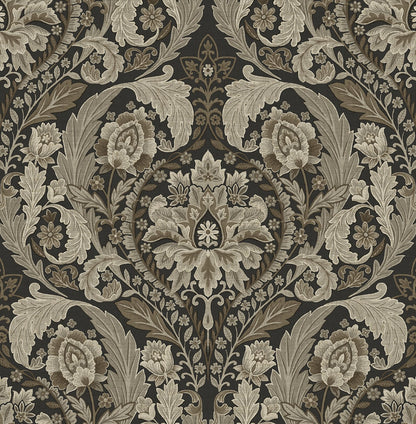 Harry & Grace  Thornton Vintage Damask Damask Traditional Grey   - HG12907